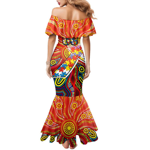 Autism Awareness Australia Gold Coast Suns Mermaid Dress Aboriginal Indigenous Art