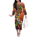 Autism Awareness Australia Gold Coast Suns Off The Shoulder Long Sleeve Dress Aboriginal Indigenous Art