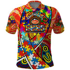 Autism Awareness Australia Gold Coast Suns Polo Shirt Aboriginal Indigenous Art