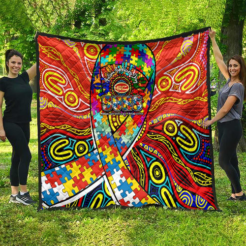 Autism Awareness Australia Gold Coast Suns Quilt Aboriginal Indigenous Art