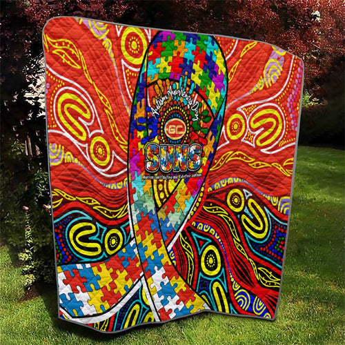 Autism Awareness Australia Gold Coast Suns Quilt Aboriginal Indigenous Art