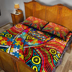Autism Awareness Australia Gold Coast Suns Quilt Bed Set Aboriginal Indigenous Art