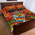 Autism Awareness Australia Gold Coast Suns Quilt Bed Set Aboriginal Indigenous Art