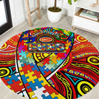 Autism Awareness Australia Gold Coast Suns Round Carpet Aboriginal Indigenous Art