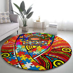 Autism Awareness Australia Gold Coast Suns Round Carpet Aboriginal Indigenous Art