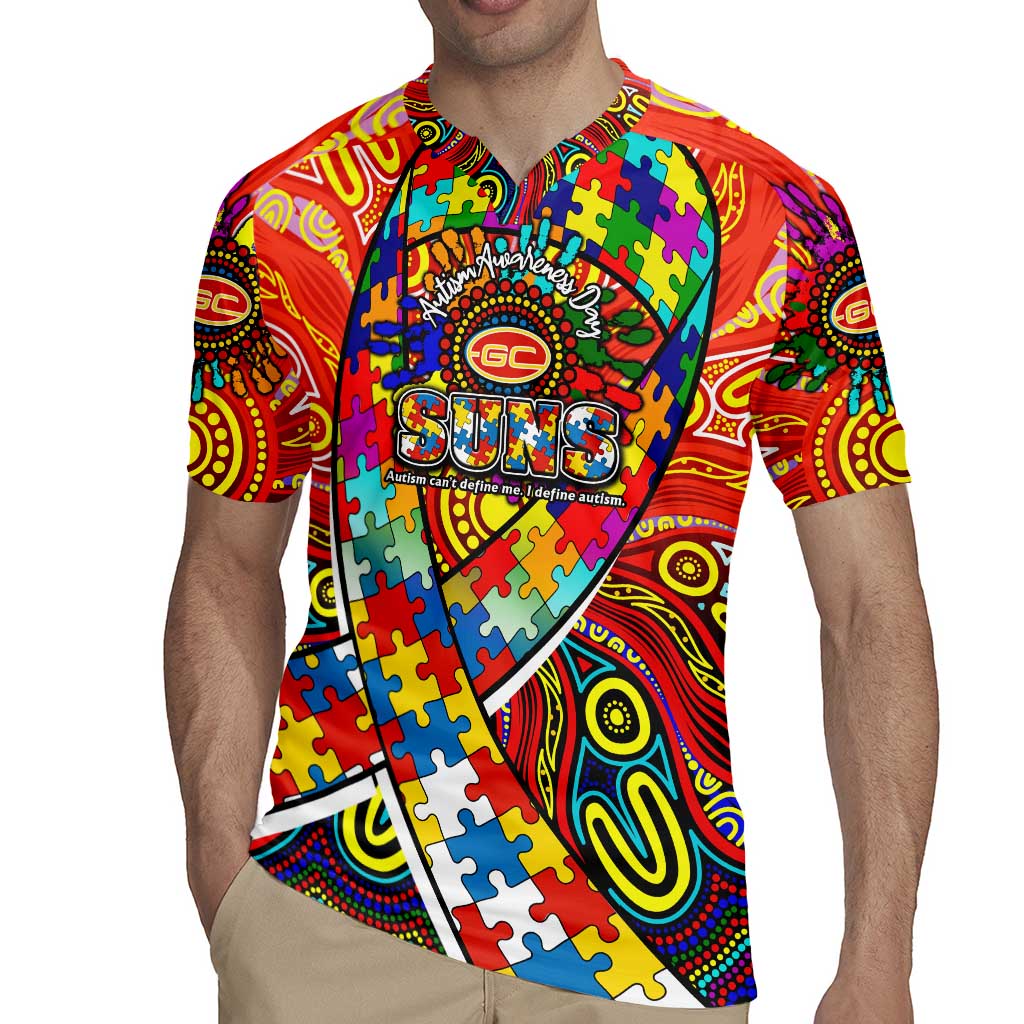 Autism Awareness Australia Gold Coast Suns Rugby Jersey Aboriginal Indigenous Art