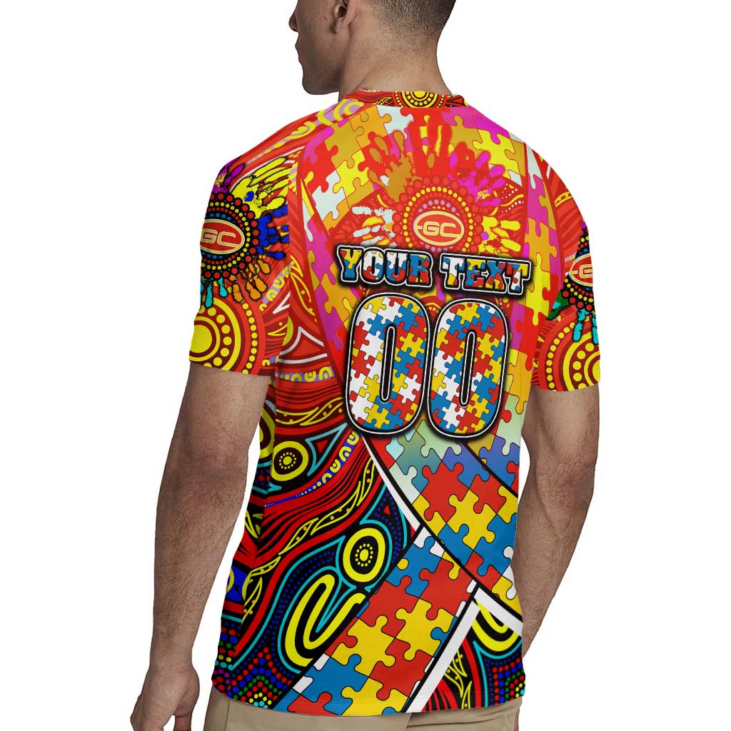 Autism Awareness Australia Gold Coast Suns Rugby Jersey Aboriginal Indigenous Art