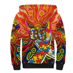 Autism Awareness Australia Gold Coast Suns Sherpa Hoodie Aboriginal Indigenous Art