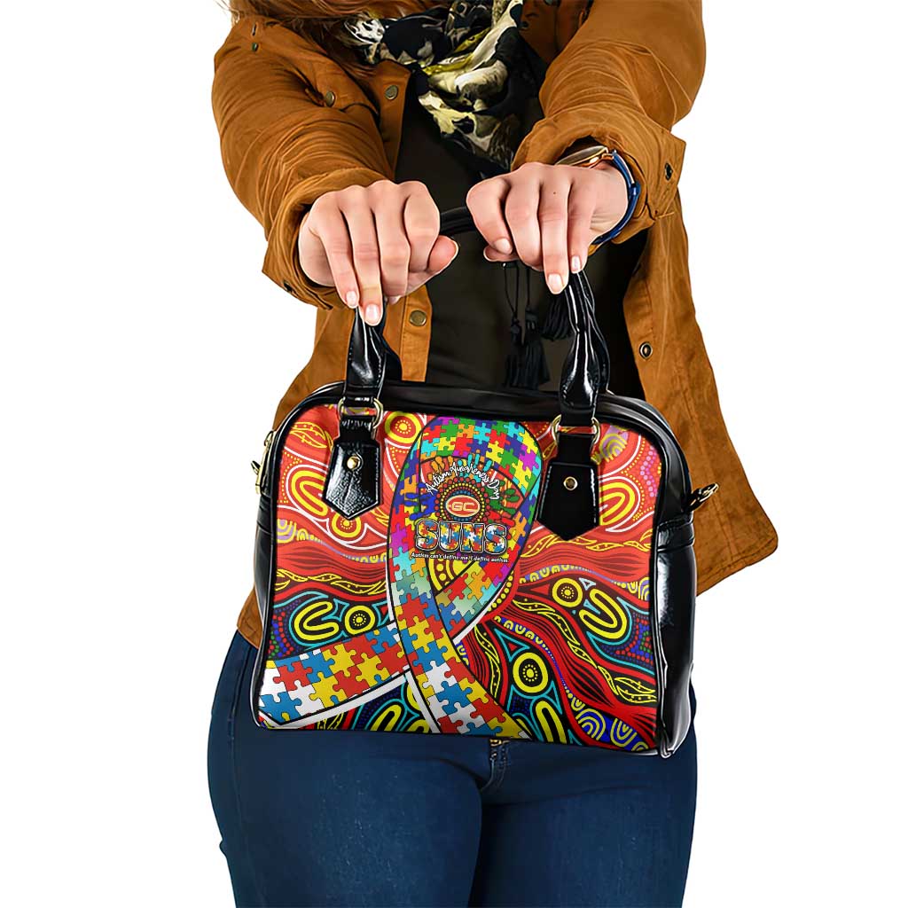 Autism Awareness Australia Gold Coast Suns Shoulder Handbag Aboriginal Indigenous Art