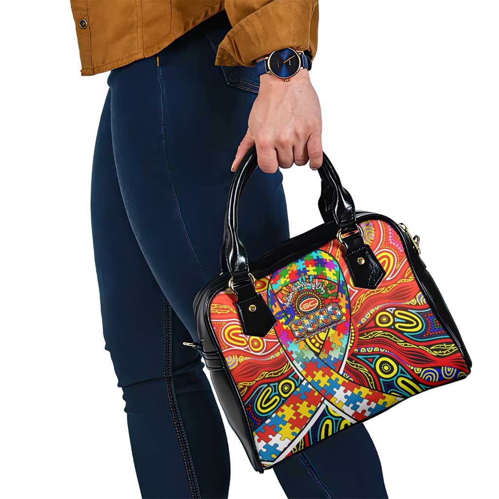 Autism Awareness Australia Gold Coast Suns Shoulder Handbag Aboriginal Indigenous Art
