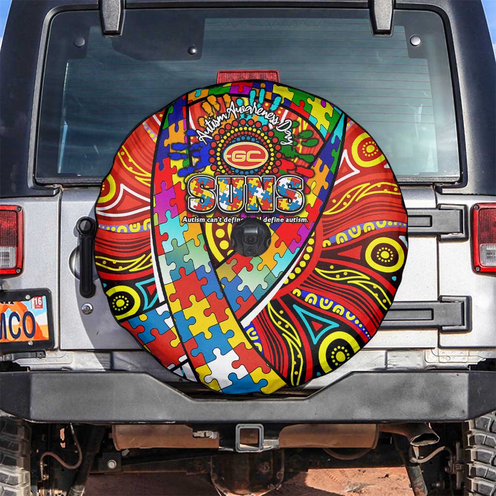 Autism Awareness Australia Gold Coast Suns Spare Tire Cover Aboriginal Indigenous Art