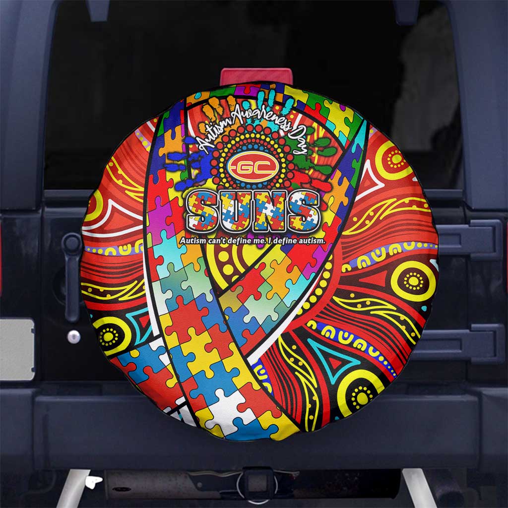 Autism Awareness Australia Gold Coast Suns Spare Tire Cover Aboriginal Indigenous Art
