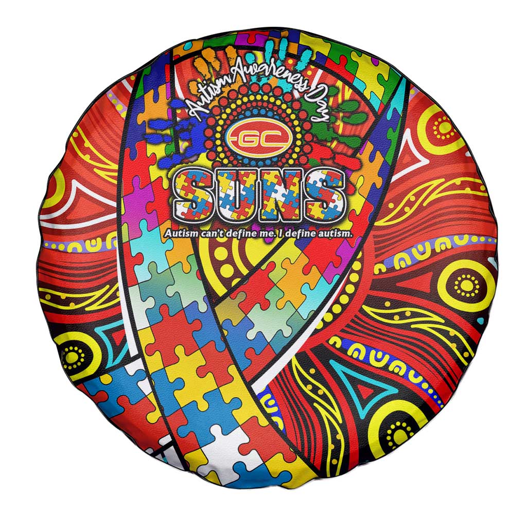 Autism Awareness Australia Gold Coast Suns Spare Tire Cover Aboriginal Indigenous Art