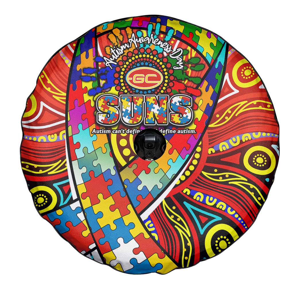 Autism Awareness Australia Gold Coast Suns Spare Tire Cover Aboriginal Indigenous Art