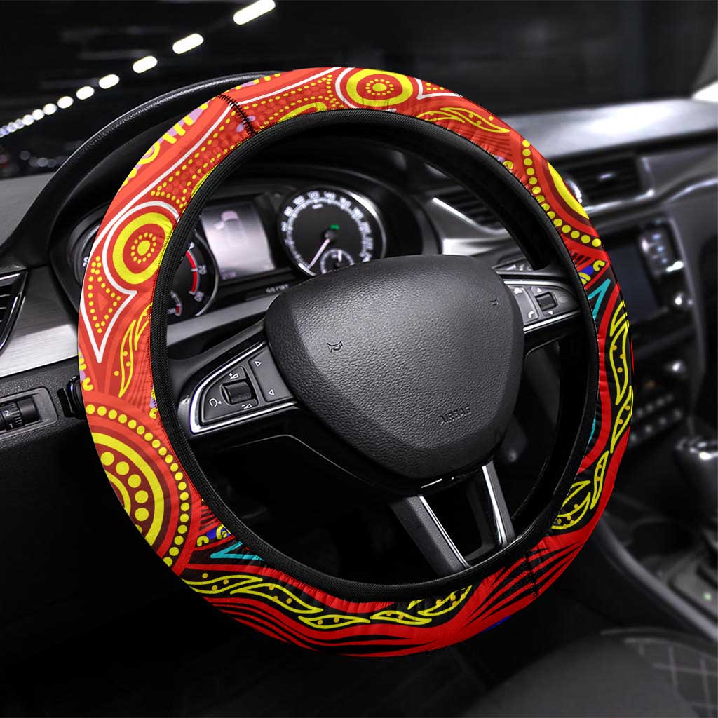 Autism Awareness Australia Gold Coast Suns Steering Wheel Cover Aboriginal Indigenous Art