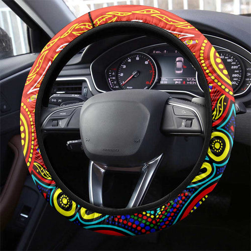 Autism Awareness Australia Gold Coast Suns Steering Wheel Cover Aboriginal Indigenous Art