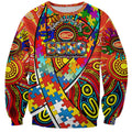 Autism Awareness Australia Gold Coast Suns Sweatshirt Aboriginal Indigenous Art