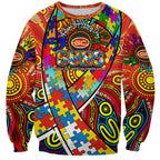Autism Awareness Australia Gold Coast Suns Sweatshirt Aboriginal Indigenous Art