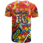 Autism Awareness Australia Gold Coast Suns T Shirt Aboriginal Indigenous Art