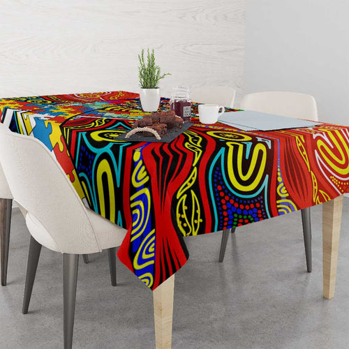 Autism Awareness Australia Gold Coast Suns Tablecloth Aboriginal Indigenous Art