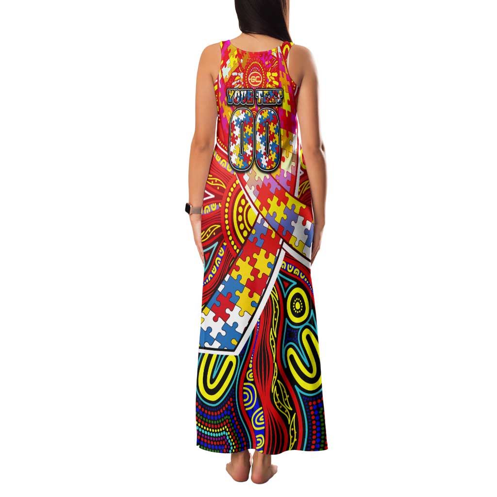 Autism Awareness Australia Gold Coast Suns Tank Maxi Dress Aboriginal Indigenous Art