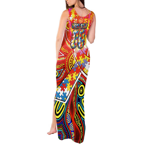 Autism Awareness Australia Gold Coast Suns Tank Maxi Dress Aboriginal Indigenous Art