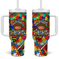 Autism Awareness Australia Gold Coast Suns Tumbler With Handle Aboriginal Indigenous Art