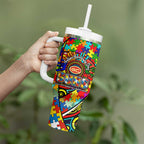 Autism Awareness Australia Gold Coast Suns Tumbler With Handle Aboriginal Indigenous Art