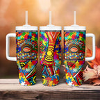 Autism Awareness Australia Gold Coast Suns Tumbler With Handle Aboriginal Indigenous Art