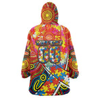 Autism Awareness Australia Gold Coast Suns Wearable Blanket Hoodie Aboriginal Indigenous Art