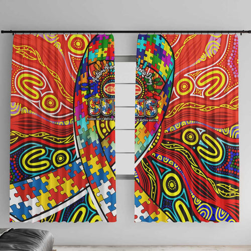 Autism Awareness Australia Gold Coast Suns Window Curtain Aboriginal Indigenous Art