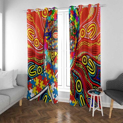 Autism Awareness Australia Gold Coast Suns Window Curtain Aboriginal Indigenous Art