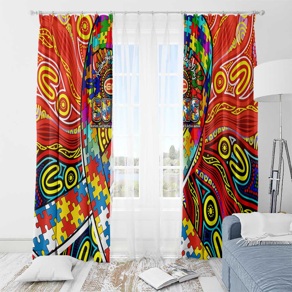 Autism Awareness Australia Gold Coast Suns Window Curtain Aboriginal Indigenous Art