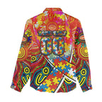 Autism Awareness Australia Gold Coast Suns Women Casual Shirt Aboriginal Indigenous Art