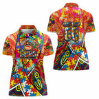 Autism Awareness Australia Gold Coast Suns Women Polo Shirt Aboriginal Indigenous Art