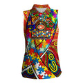 Autism Awareness Australia Gold Coast Suns Women Sleeveless Polo Shirt Aboriginal Indigenous Art