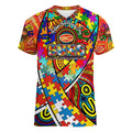 Autism Awareness Australia Gold Coast Suns Women V-Neck T-Shirt Aboriginal Indigenous Art