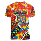 Autism Awareness Australia Gold Coast Suns Women V-Neck T-Shirt Aboriginal Indigenous Art