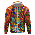 Autism Awareness Australia Gold Coast Suns Zip Hoodie Aboriginal Indigenous Art