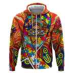 Autism Awareness Australia Gold Coast Suns Zip Hoodie Aboriginal Indigenous Art