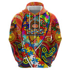 Autism Awareness Australia Gold Coast Suns Zip Hoodie Aboriginal Indigenous Art