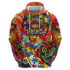 Autism Awareness Australia Gold Coast Suns Zip Hoodie Aboriginal Indigenous Art