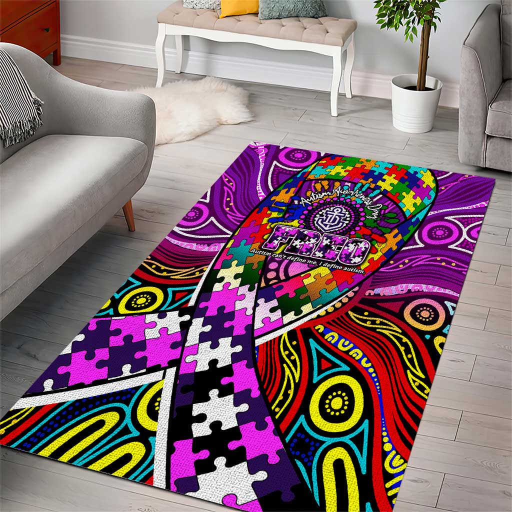 Autism Awareness Australia Fremantle Freo Area Rug Aboriginal Indigenous Art