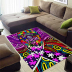 Autism Awareness Australia Fremantle Freo Area Rug Aboriginal Indigenous Art