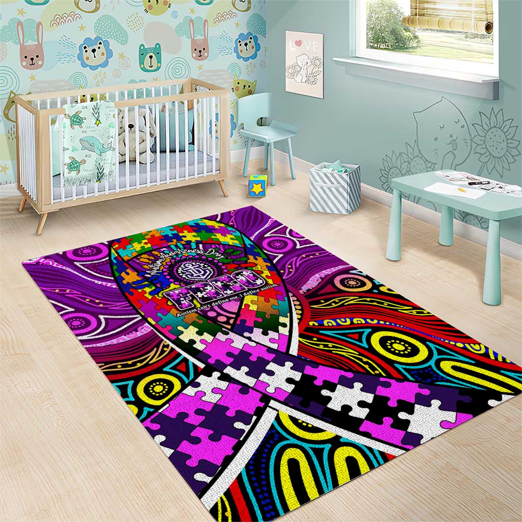 Autism Awareness Australia Fremantle Freo Area Rug Aboriginal Indigenous Art