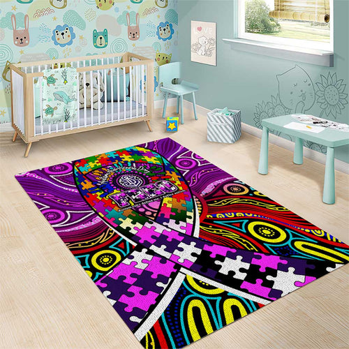 Autism Awareness Australia Fremantle Freo Area Rug Aboriginal Indigenous Art