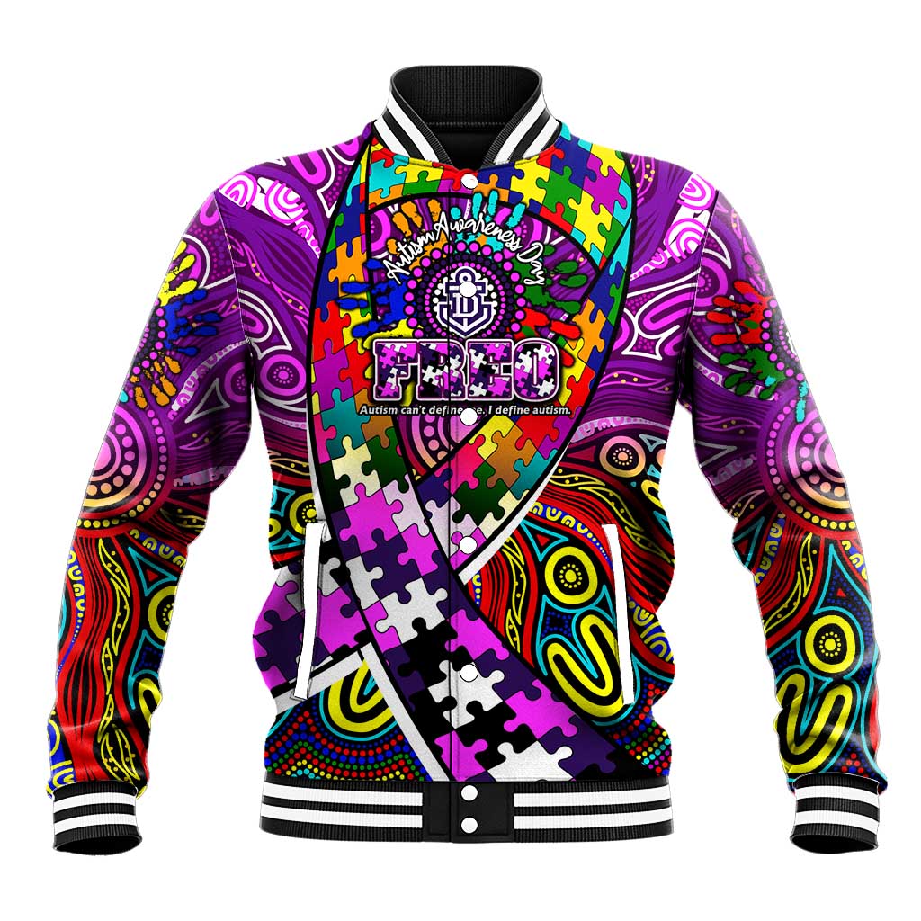 Autism Awareness Australia Fremantle Freo Baseball Jacket Aboriginal Indigenous Art