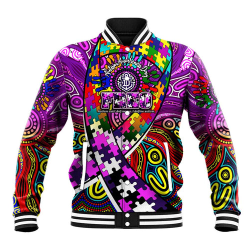 Autism Awareness Australia Fremantle Freo Baseball Jacket Aboriginal Indigenous Art