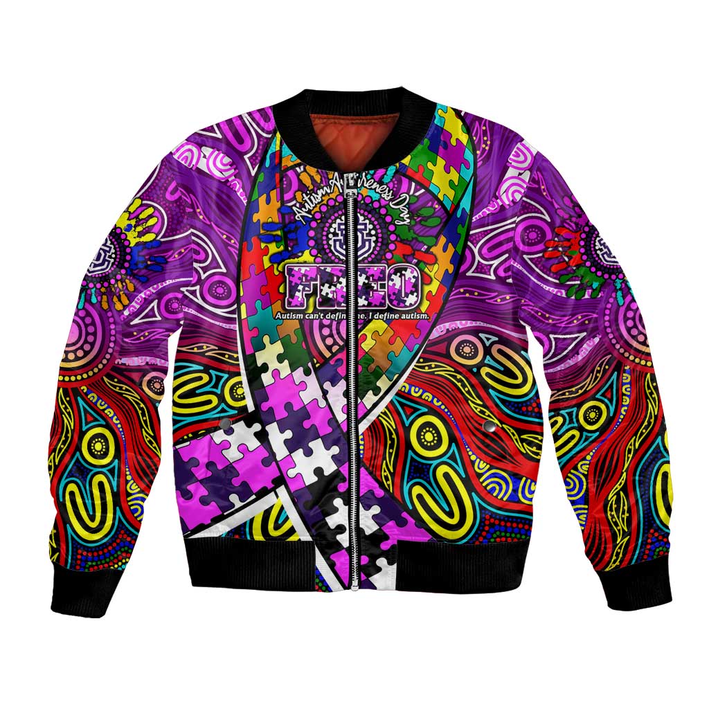 Autism Awareness Australia Fremantle Freo Bomber Jacket Aboriginal Indigenous Art