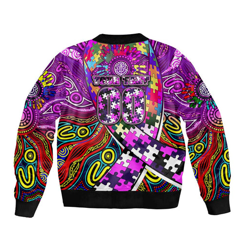 Autism Awareness Australia Fremantle Freo Bomber Jacket Aboriginal Indigenous Art